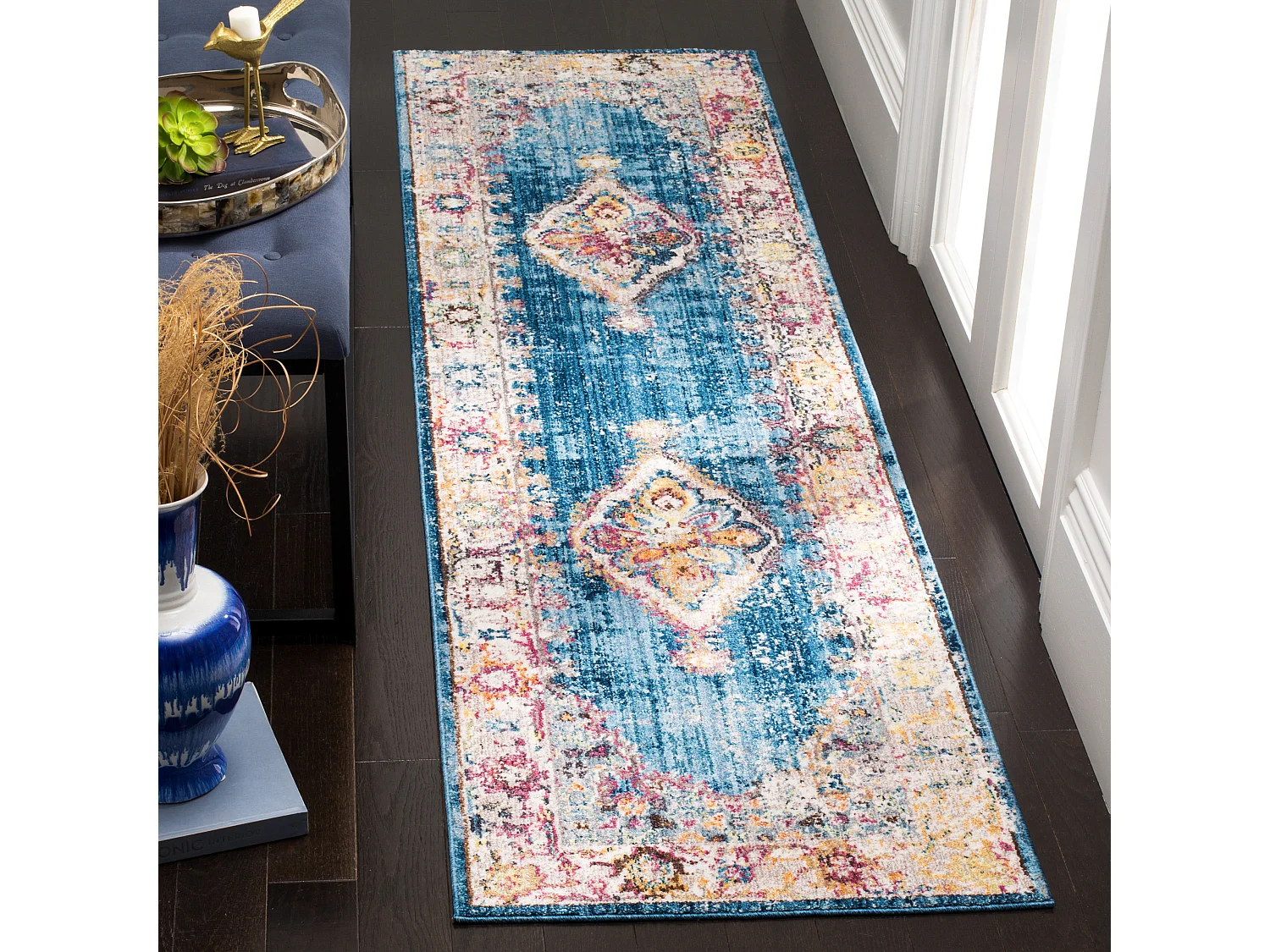Tapis Bleu/Neutre 69 X 244 cm - Hadarah