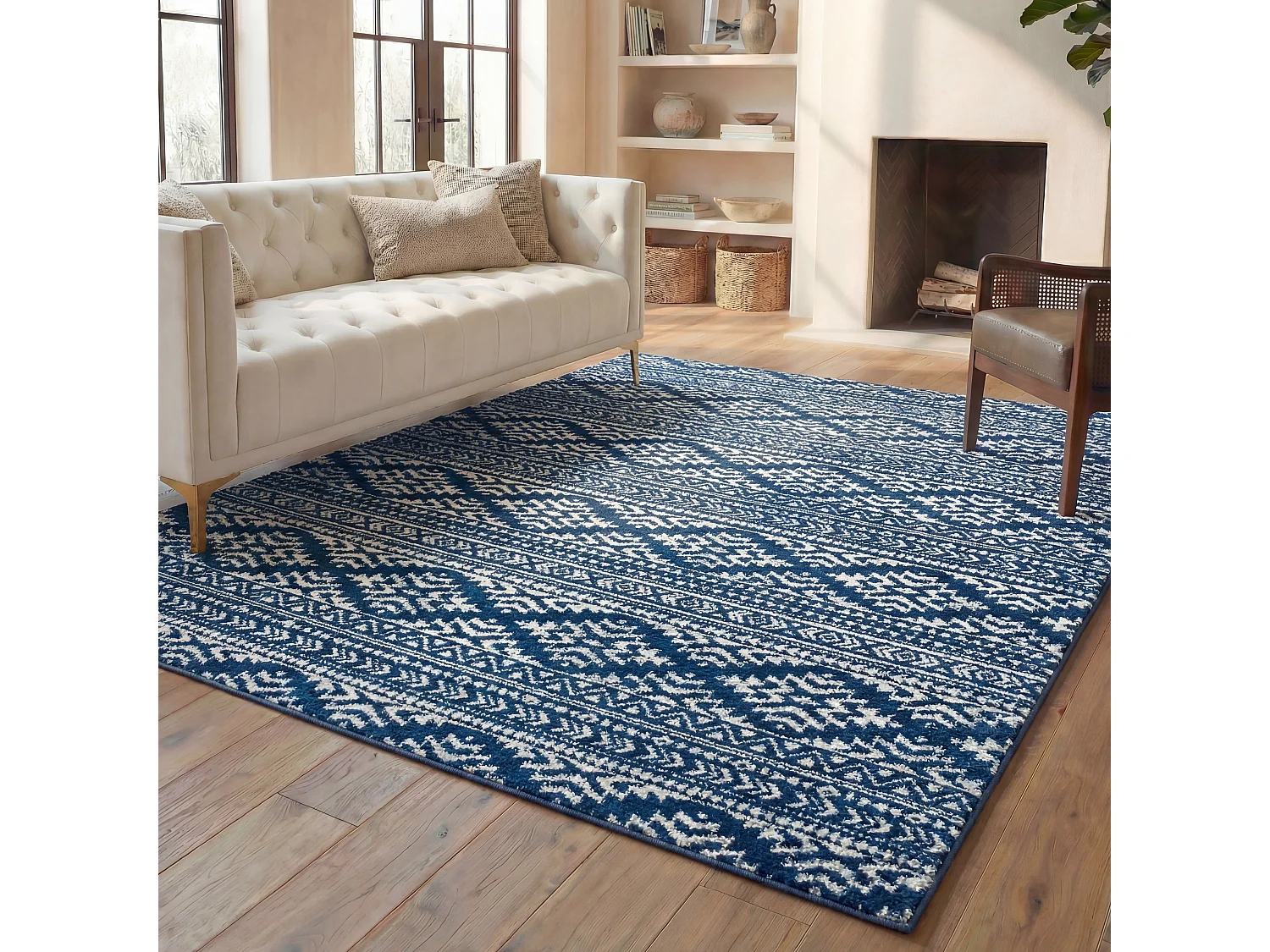 Tapis Bleu Marine/Neutre 183 X 274 cm - Hope