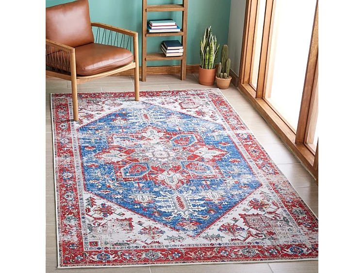 Tapis Bleu/Rouge 152 X 244 cm - Solana