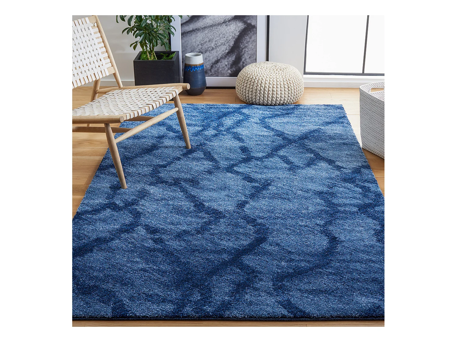 Tapis Bleu/Bleu Marine 122 X 183 cm - Gilliana