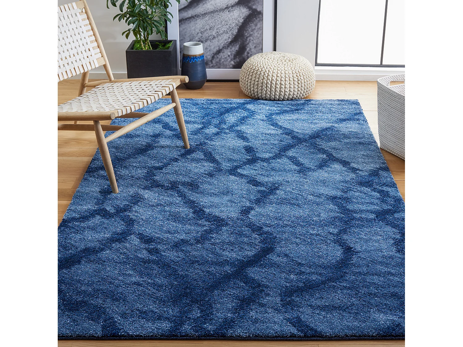 Tapis Bleu/Bleu Marine 122 X 183 cm - Gilliana