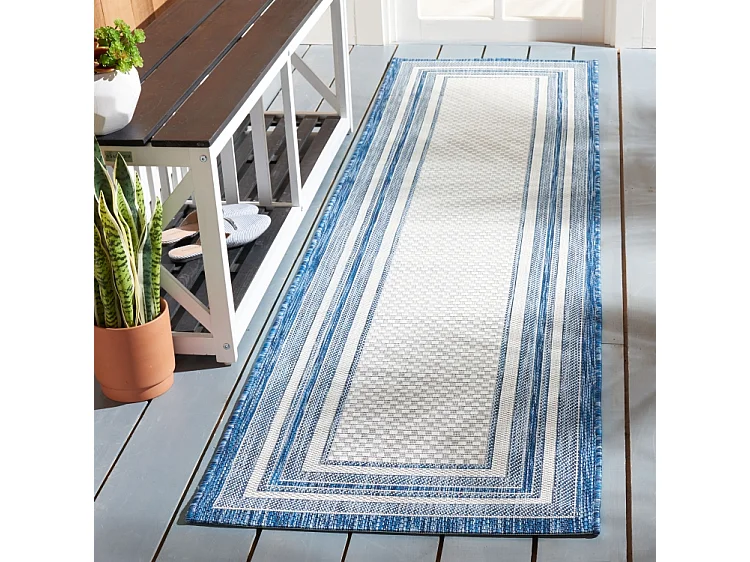 Tapis Ivoire/Marine 69 X 201 cm - Aeliana
