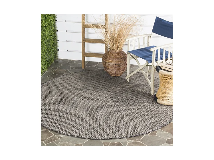 Tapis Noir/Beige 122 X 122 cm - Serenna