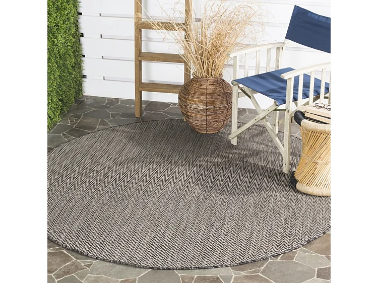 Tapis Noir/Beige 122 X 122 cm - Serenna