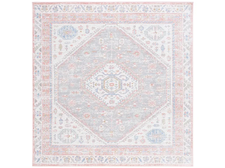 Tapis Ivoire/Bleu 160 X 160 cm - Clementina