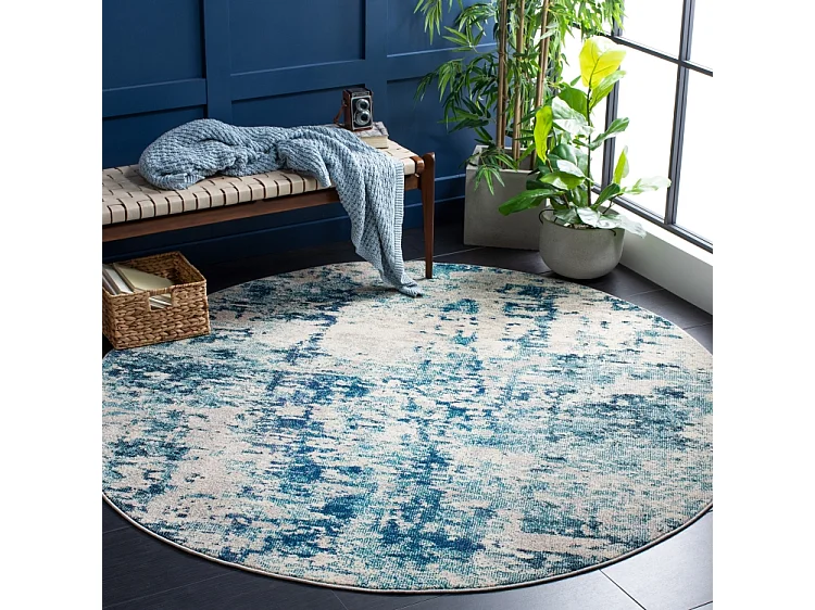 Tapis Ivoire/Turquoise 201 X 201 cm - Odaline