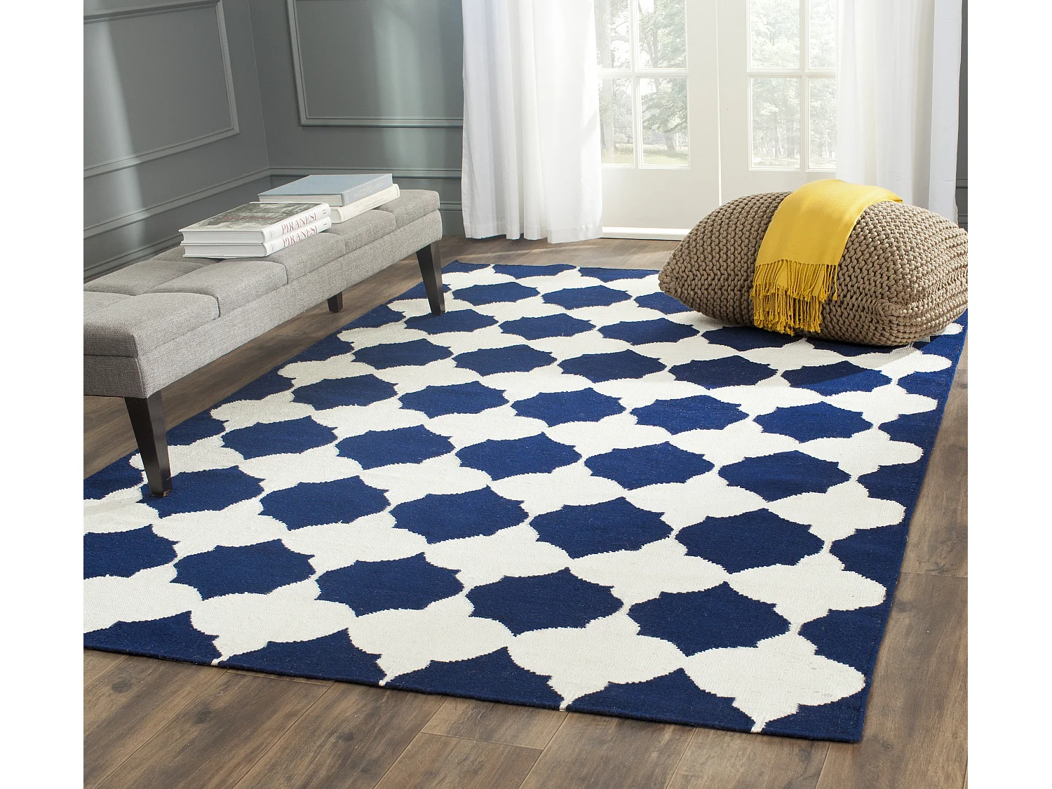 Tapis Bleu Marine/Neutre 183 X 274 cm - Tangier