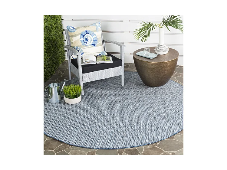 Tapis Bleu Marine/Gris 122 X 122 cm - Irina