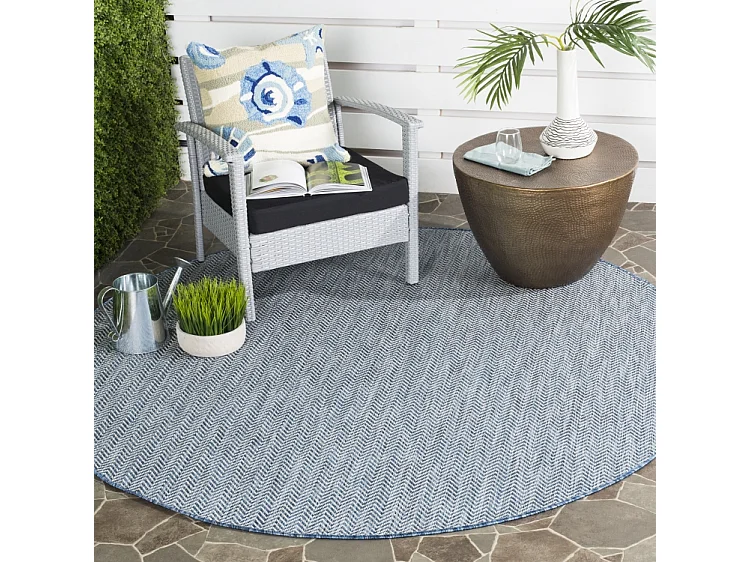 Tapis Bleu Marine/Gris 122 X 122 cm - Irina