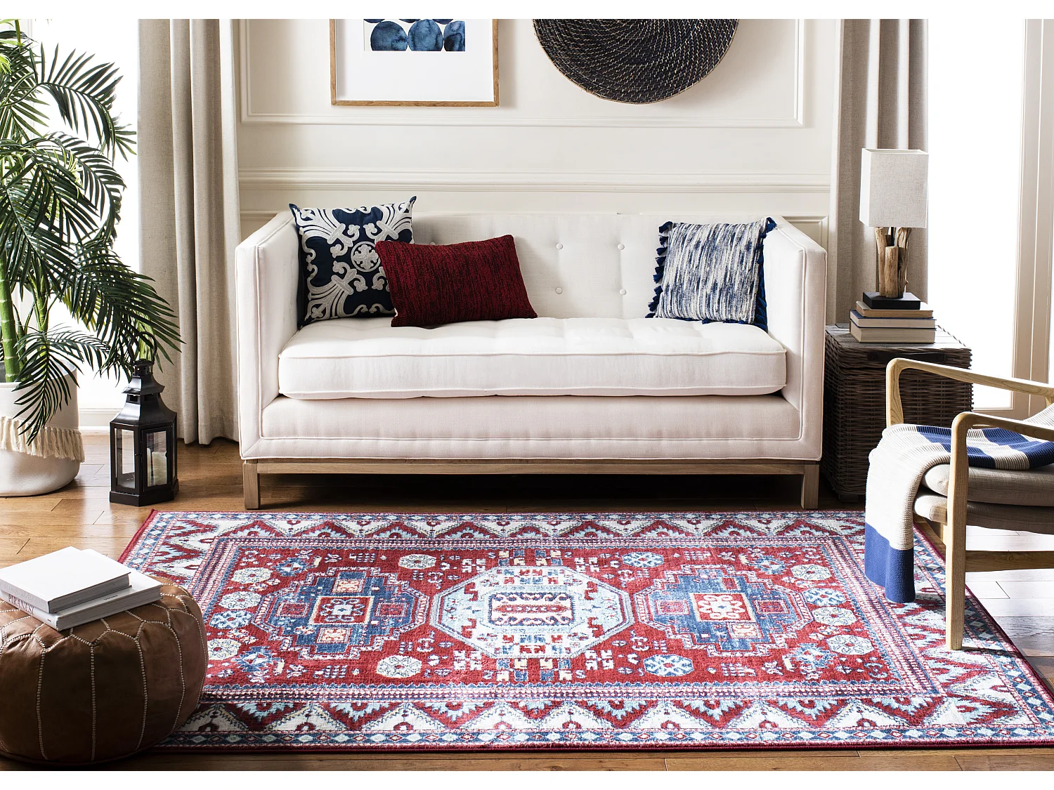 Tapis Rouge/Bleu 122 X 183 cm - Kara
