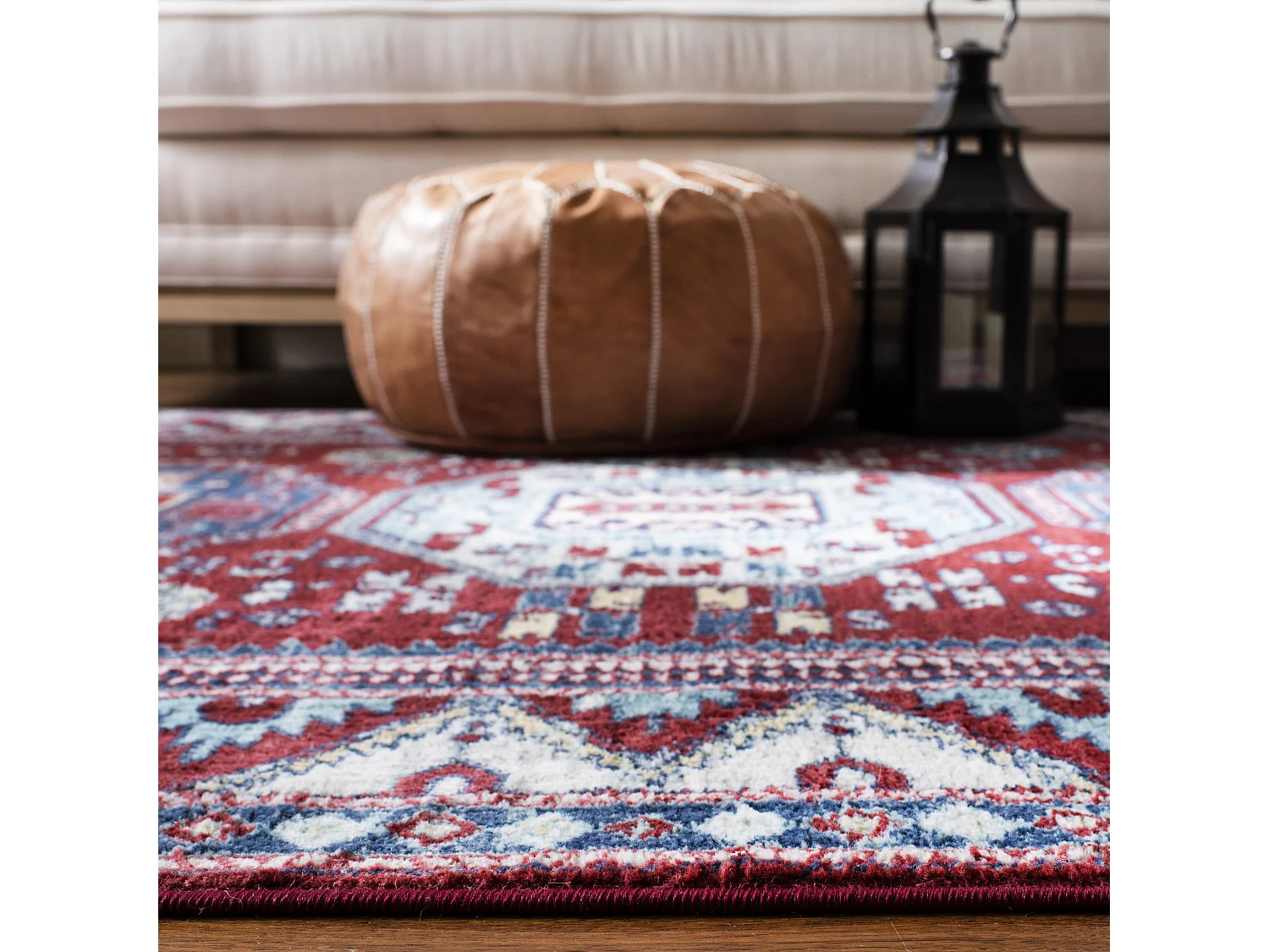 Tapis Rouge/Bleu 122 X 183 cm - Kara