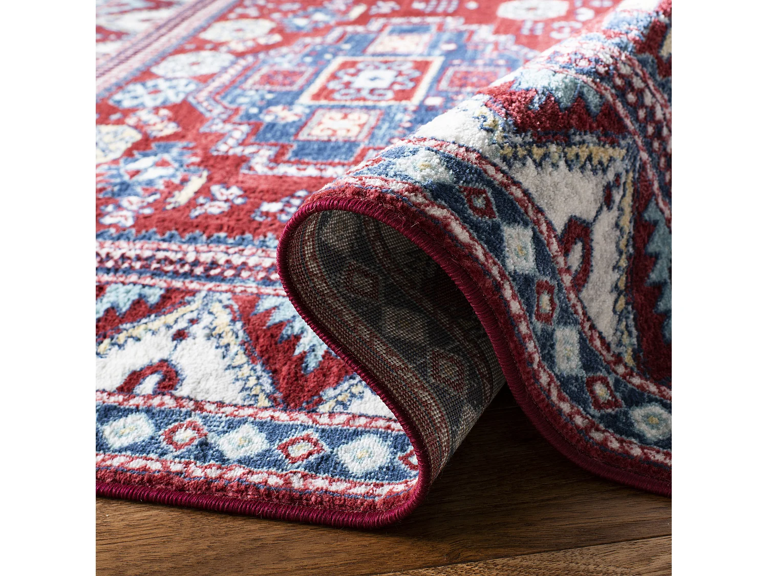 Tapis Rouge/Bleu 122 X 183 cm - Kara