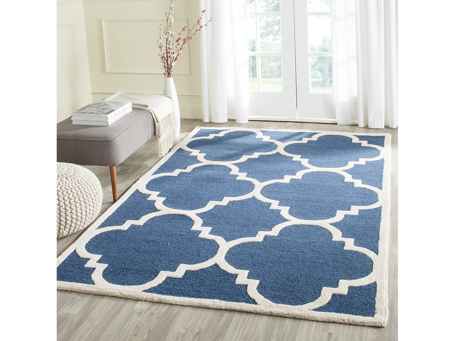 Tapis Bleu Marine/Neutre 152 X 244 cm - Lenora