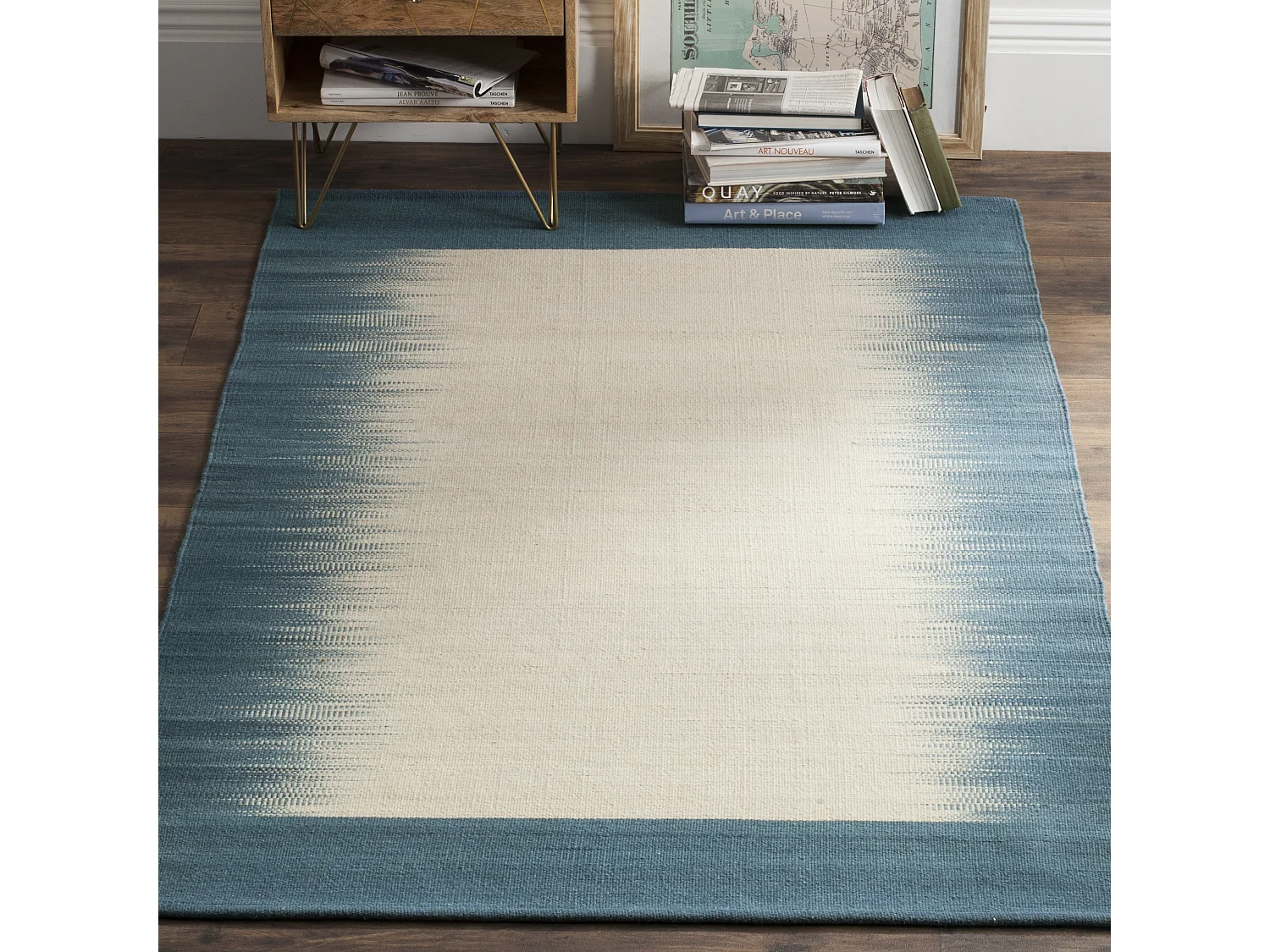Tapis Neutre/Bleu 122 X 183 cm - Carolina