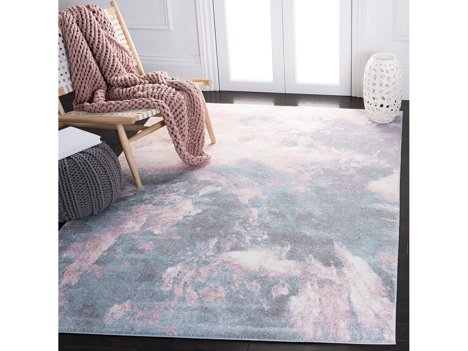 Tapis Rose/Bleu 201 X 274 cm - Camila