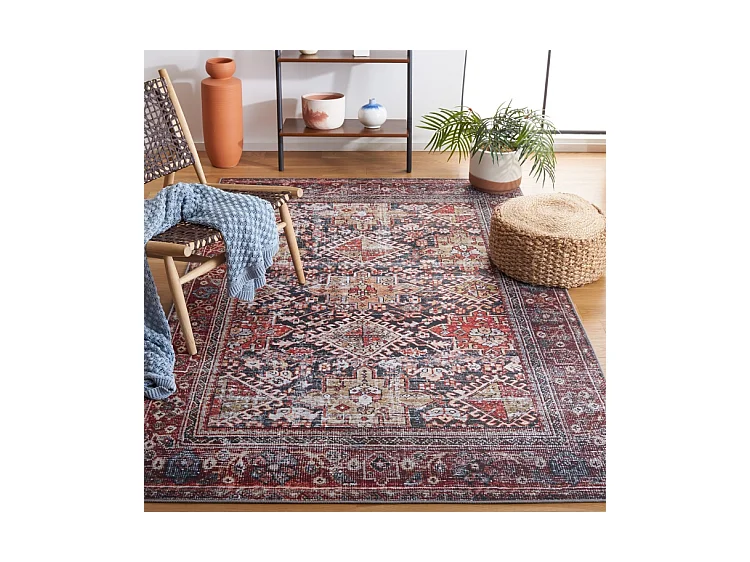 Tapis Bleu marine/rouille 244 X 305 cm - Minna