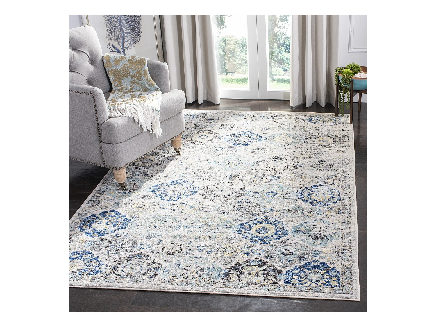 Tapis Neutre/Bleu 122 X 183 cm - Mopani