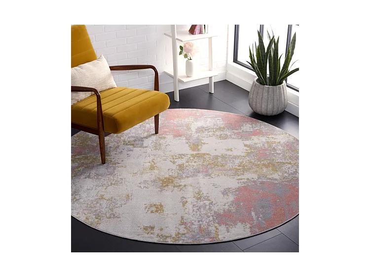 Tapis Rose/Gris 201 X 201 cm - Marcelline
