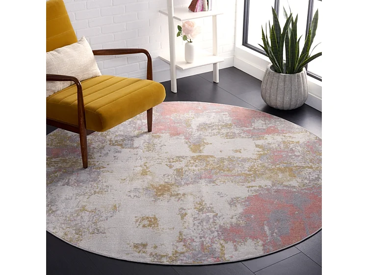 Tapis Rose/Gris 201 X 201 cm - Marcelline