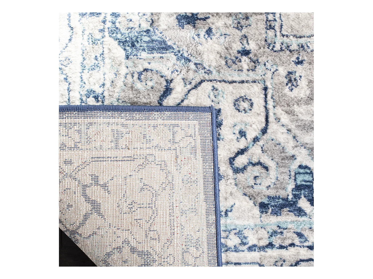 Tapis Gris/Bleu 201 X 201 cm - Russo