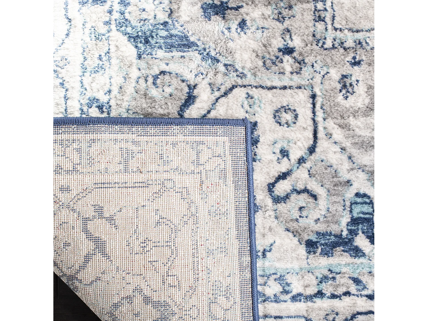 Tapis Gris/Bleu 201 X 201 cm - Russo