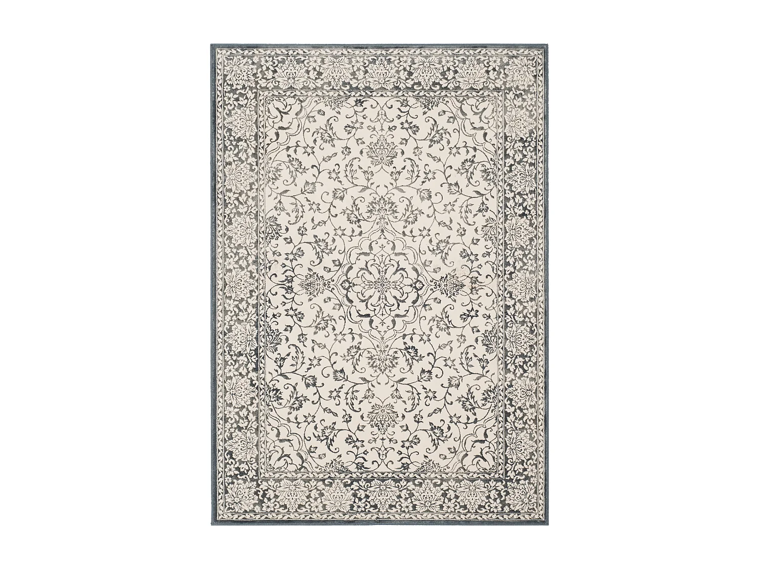 Tapis Bleu Marine/Neutre 99 X 140 cm - Alicia