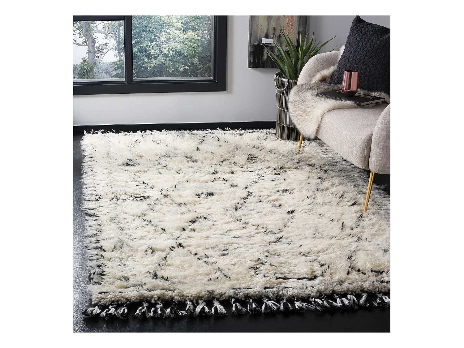 Tapis Neutre/Noir 160 X 229 cm - Estel