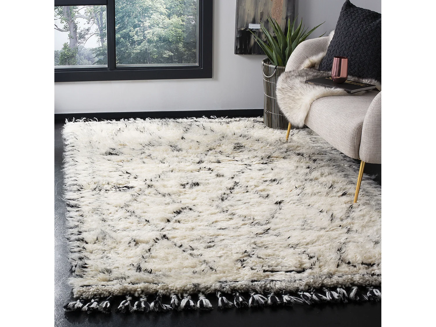 Tapis Neutre/Noir 160 X 229 cm - Estel