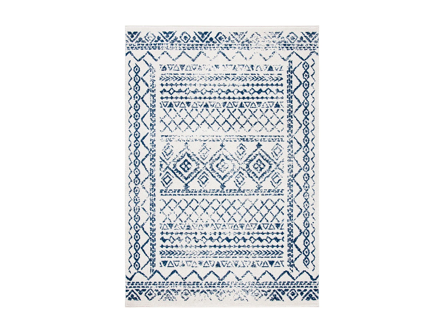Tapis Neutre/Bleu Marine 160 X 229 cm - Jennifer
