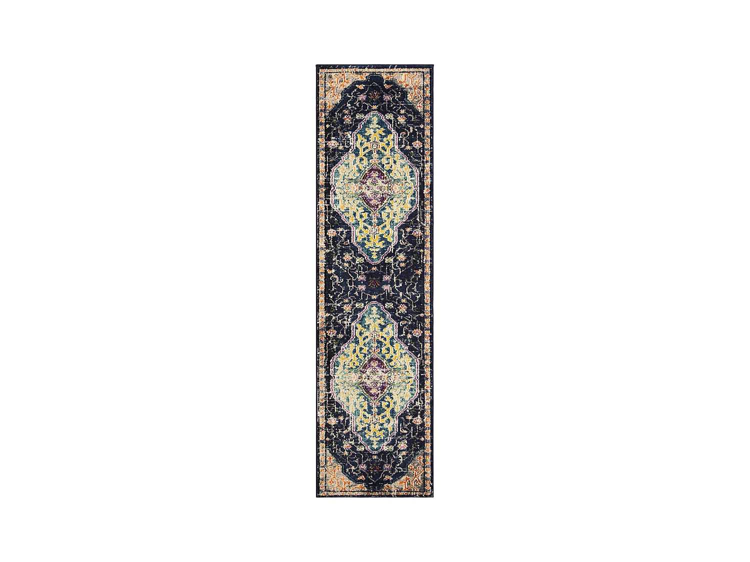 Tapis Noir/Bleu 66 X 244 cm - Calliope
