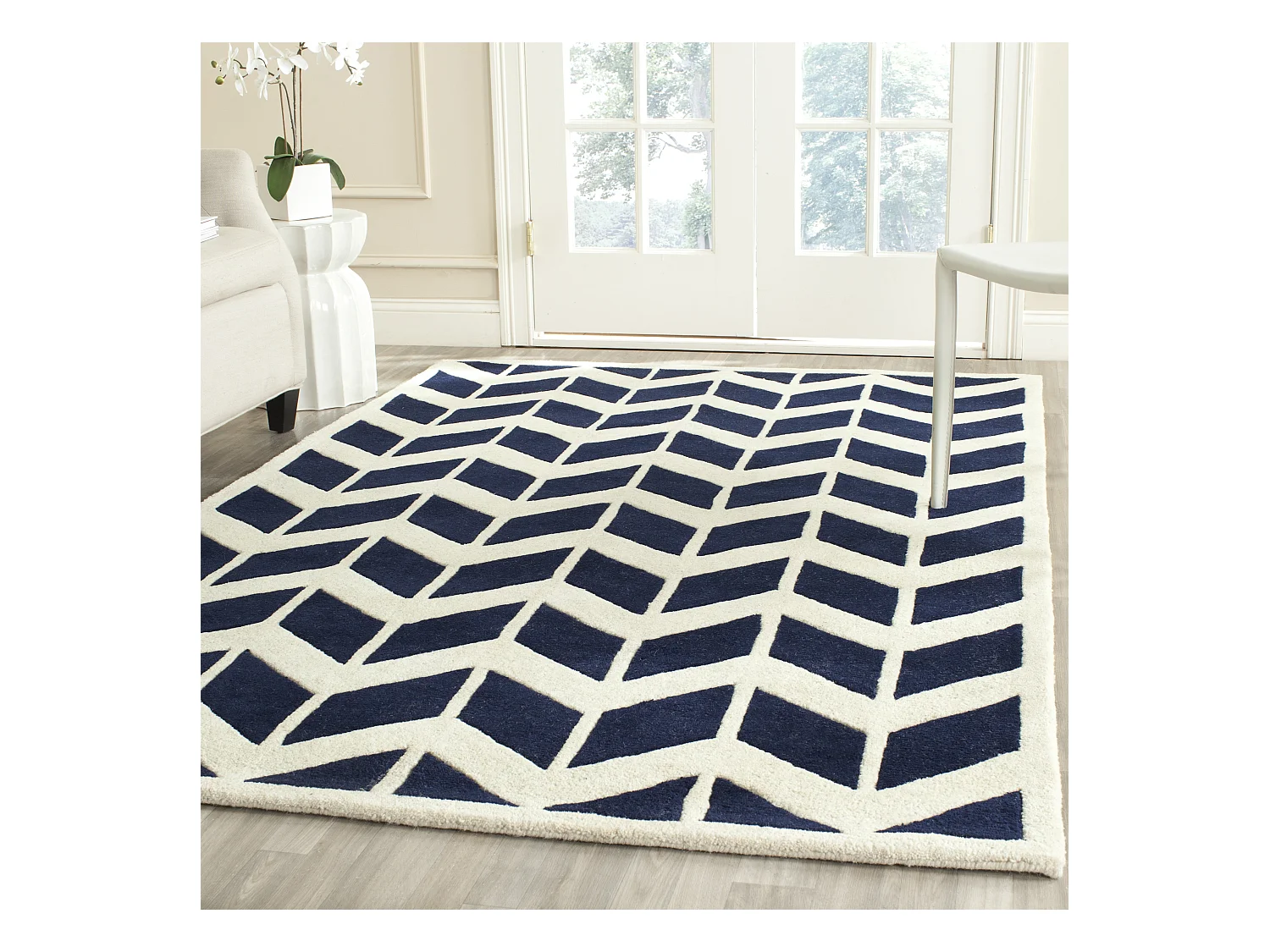 Tapis Bleu Marine/Neutre 122 X 183 cm - Merry