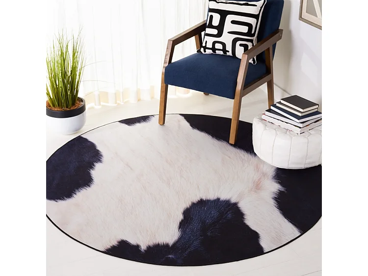 Tapis Ivoire/Bleu Foncé 183 X 183 cm - Elspeth