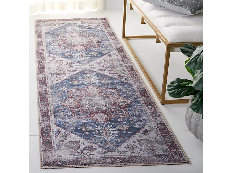 Tapis Bleu Marine/Rouge 76 X 244 cm - Arianne