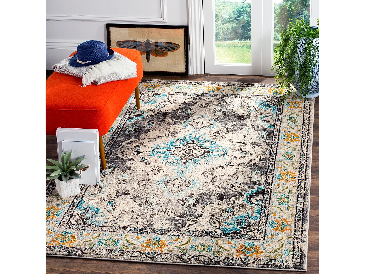 Tapis Gris/Bleu 201 X 279 cm - Milà