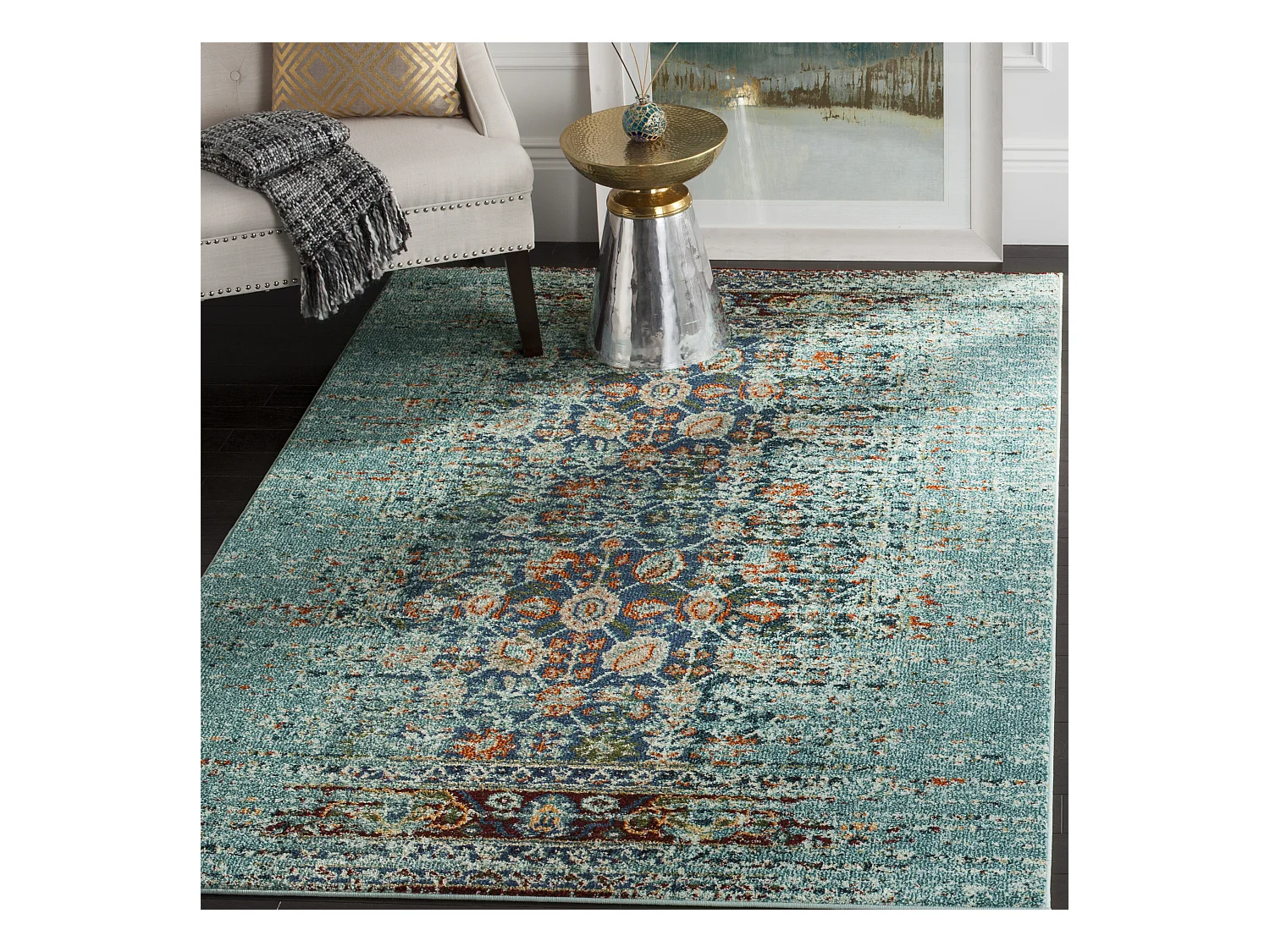 Tapis Bleu/Multicolore 155 X 231 cm - Almeria