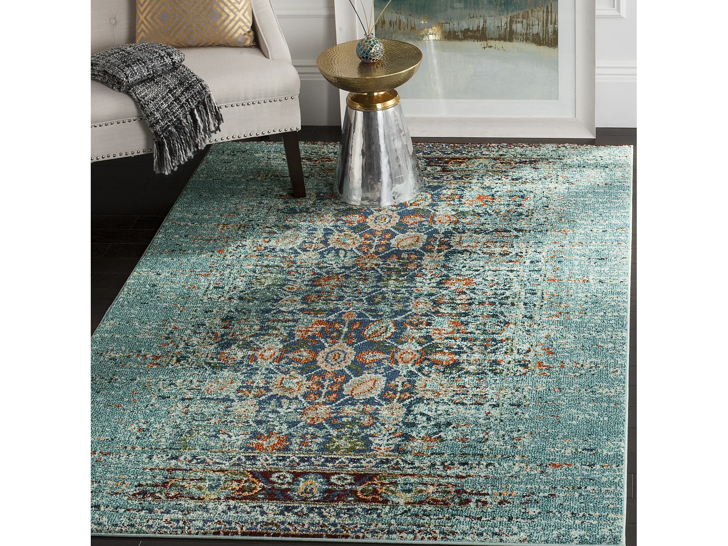 Tapis Bleu/Multicolore 155 X 231 cm - Almeria