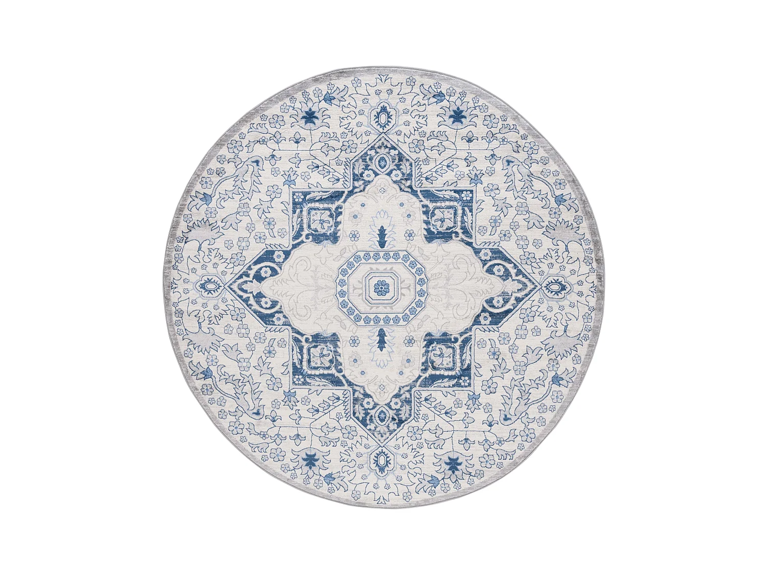 Tapis Neutre/Bleu 201 X 201 cm - Maeve