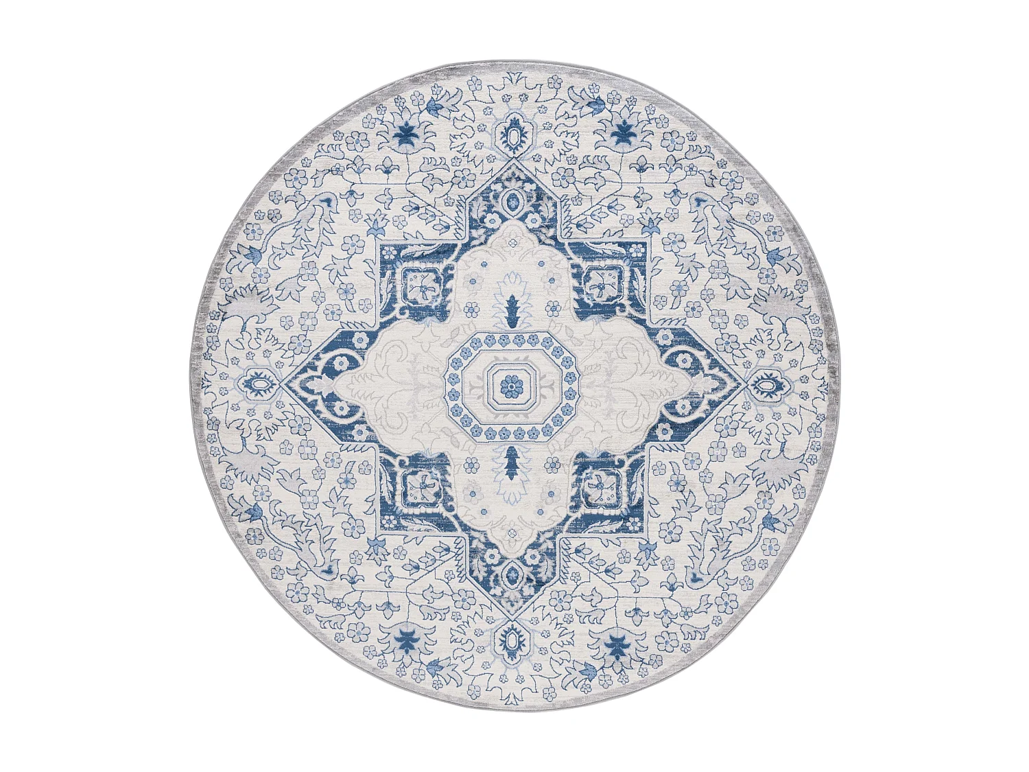 Tapis Neutre/Bleu 201 X 201 cm - Maeve