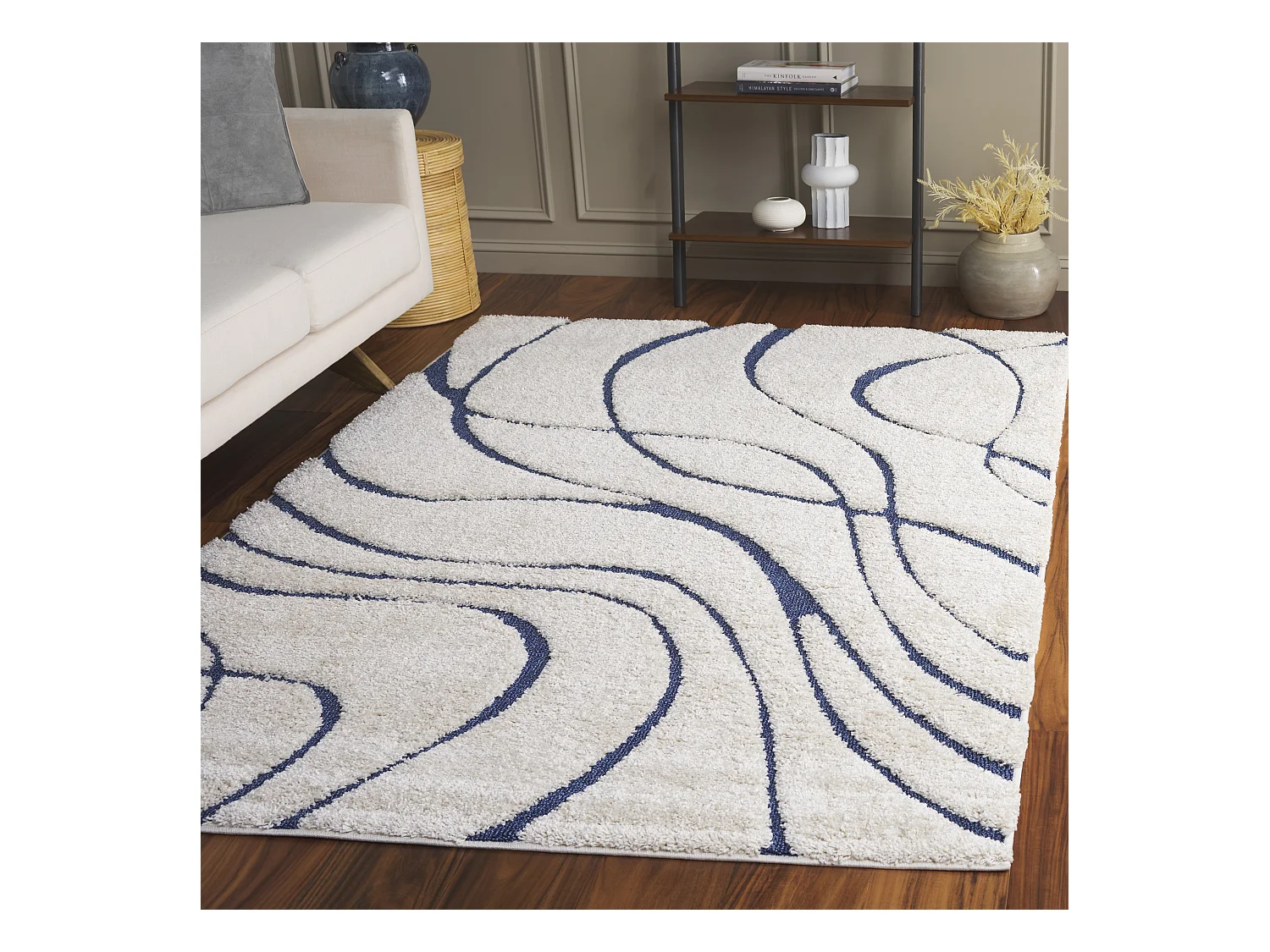 Tapis Neutre/Bleu 183 X 274 cm - Naples