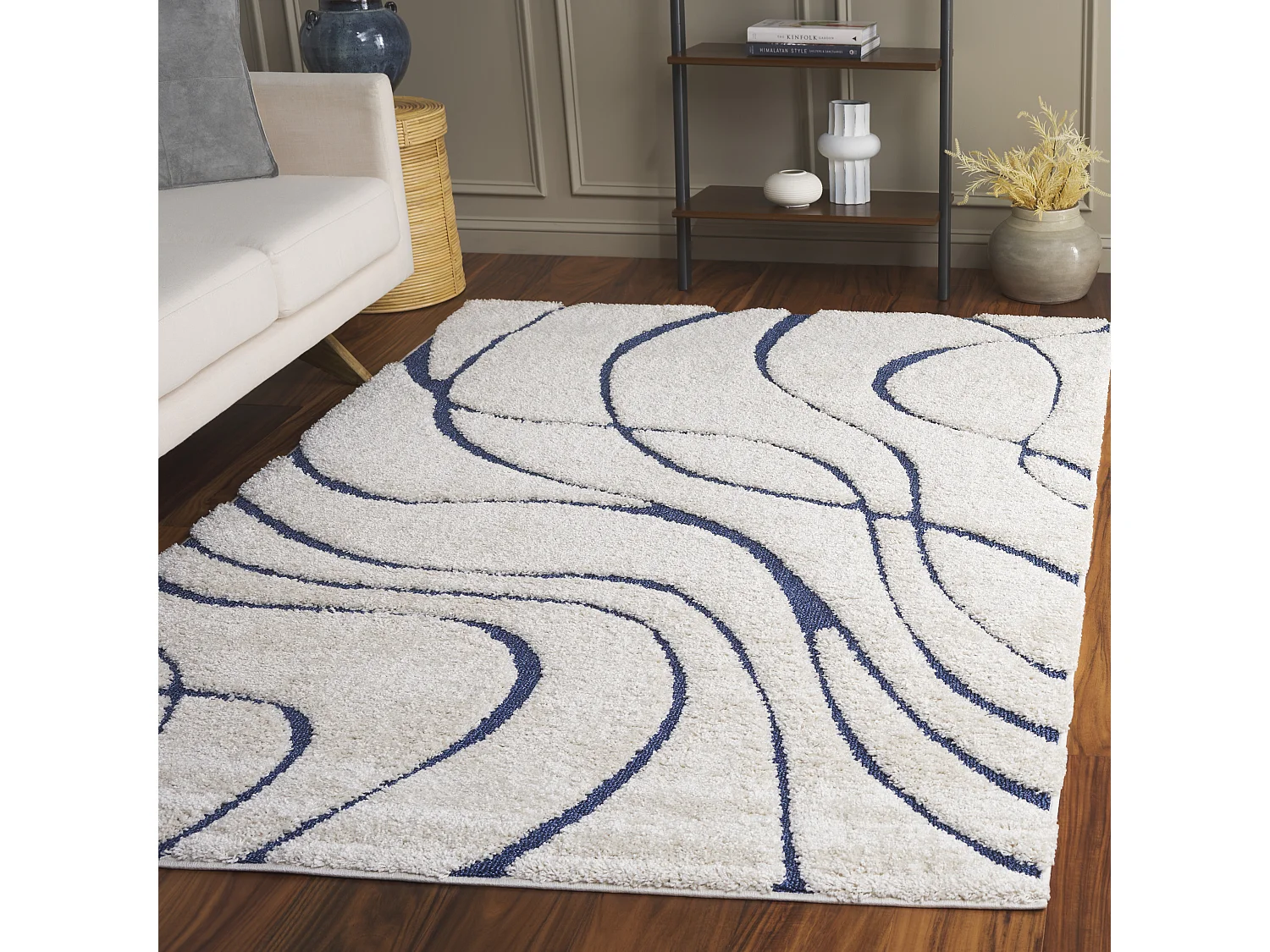 Tapis Neutre/Bleu 183 X 274 cm - Naples