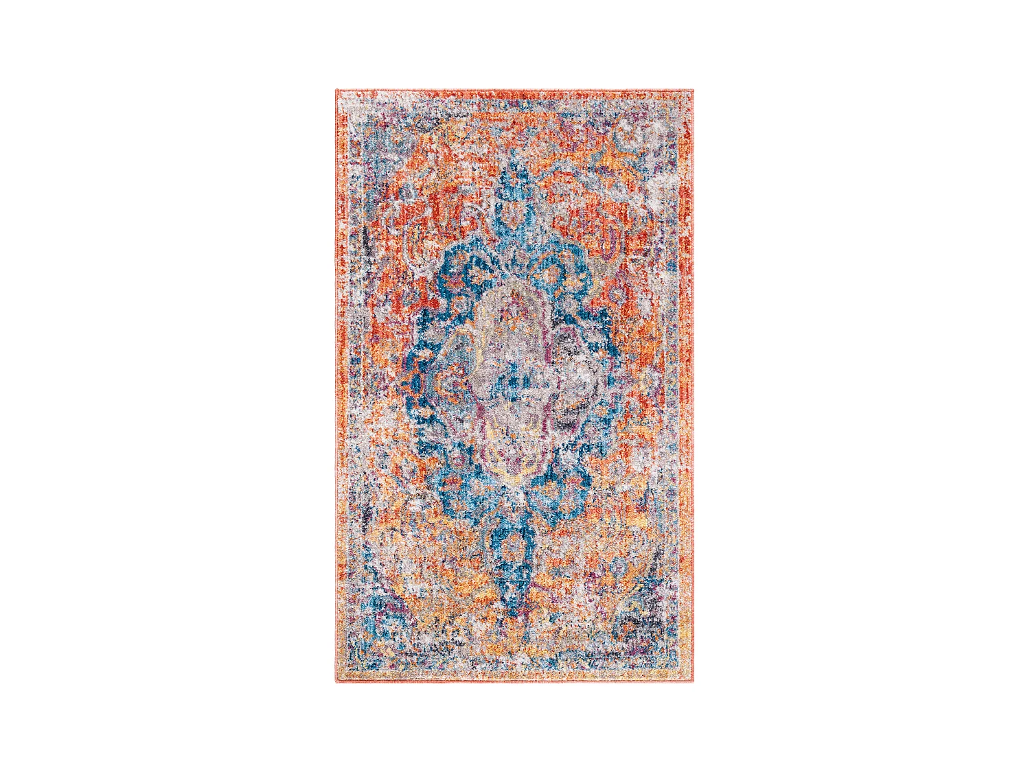 Tapis Bleu/Orange 91 X 152 cm - Ayla