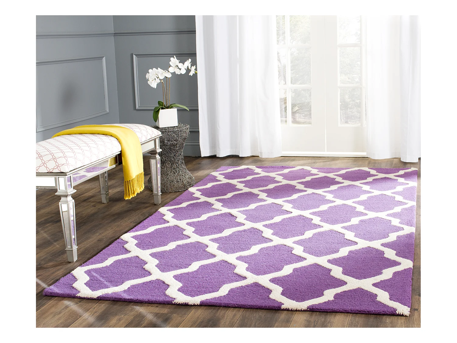 Tapis Violet/Ivoire 183 X 274 cm - Ava
