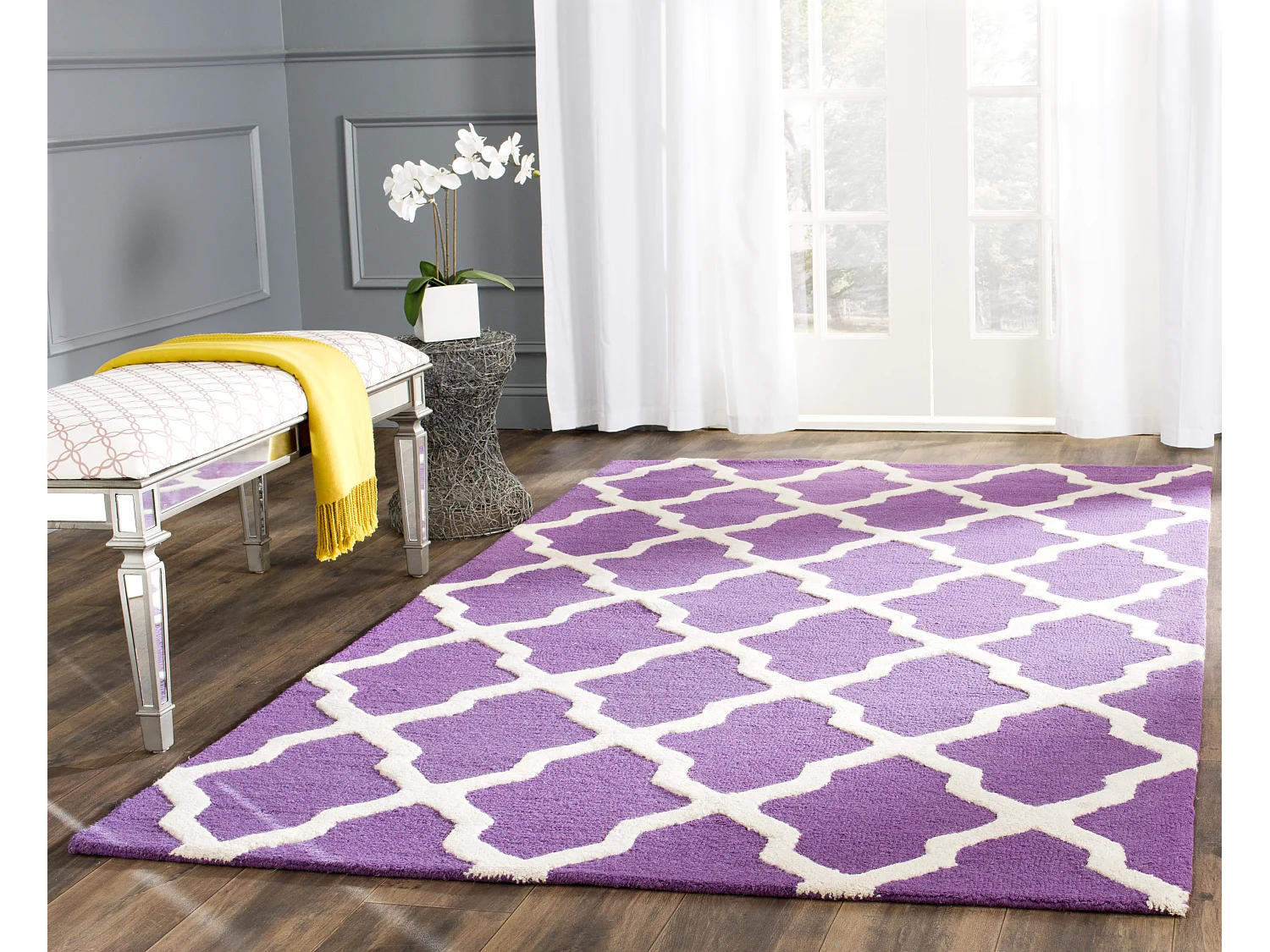 Tapis Violet/Ivoire 183 X 274 cm - Ava