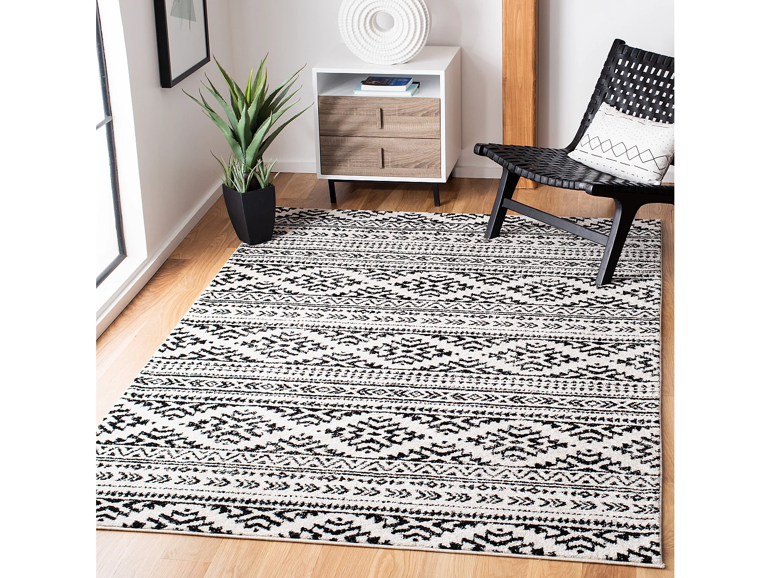 Tapis Neutre/Noir 122 X 183 cm - Hope