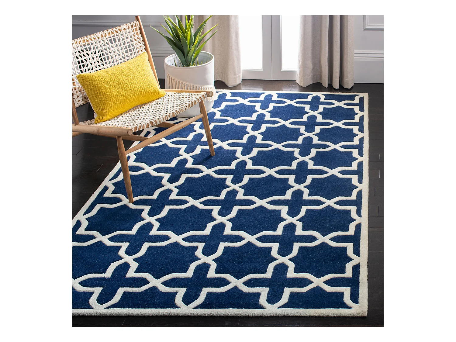 Tapis Bleu Marine/Neutre 122 X 183 cm - Barrow