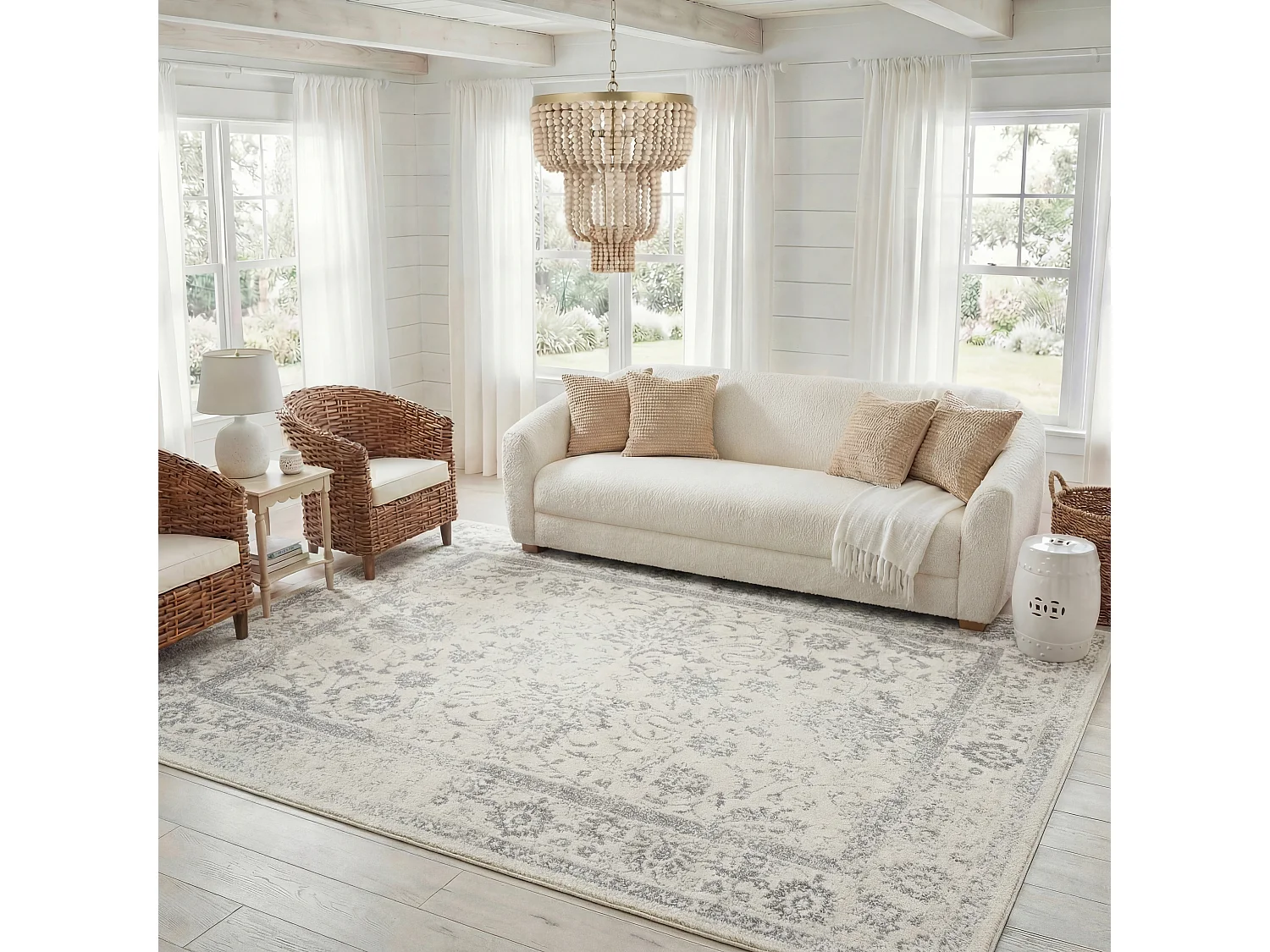 Tapis Gris/Neutre 91 X 91 cm - Lucinda