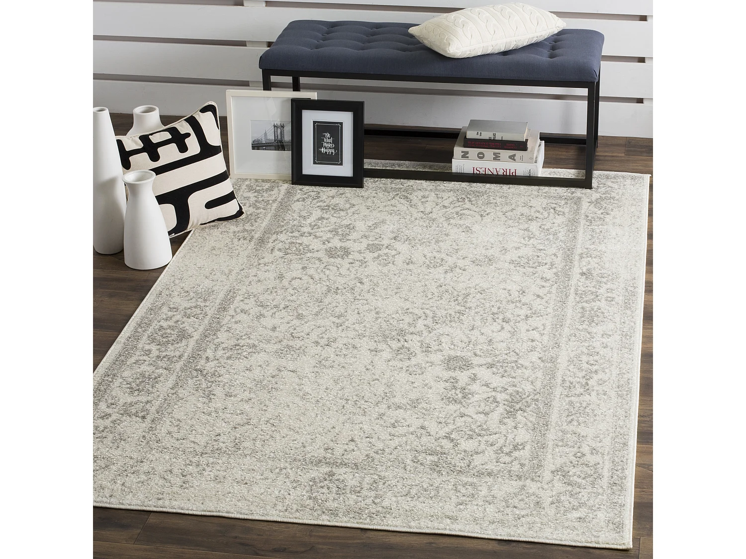 Tapis Gris/Neutre 91 X 91 cm - Lucinda
