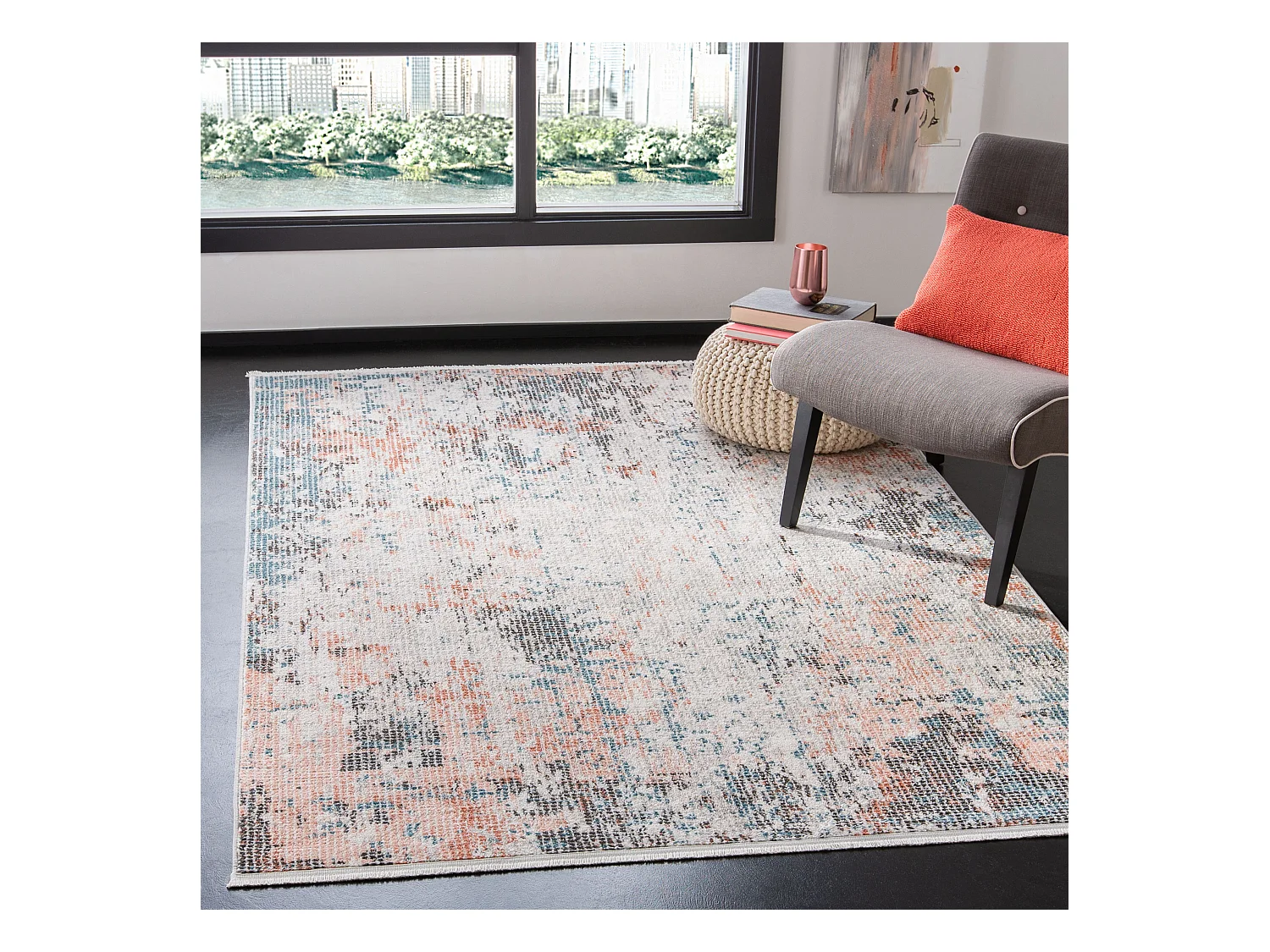 Tapis Neutre/Gris 122 X 183 cm - Aroosa