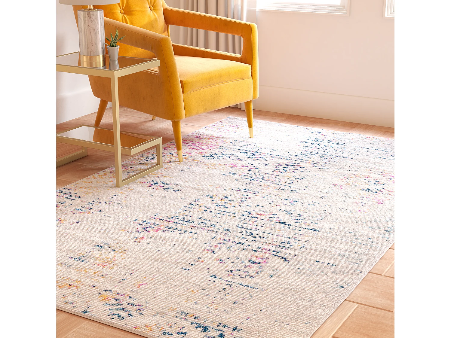 Tapis Neutre/Bleu 122 X 183 cm - Hope