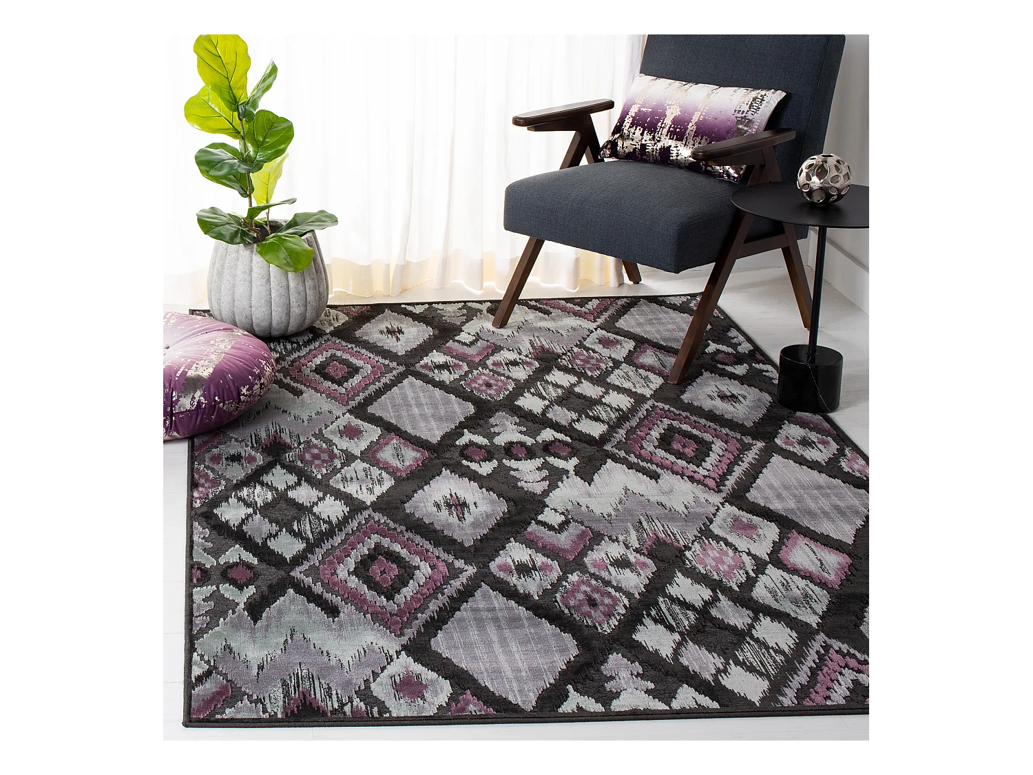 Tapis Gris/Multicolore 160 X 229 cm - Evadne